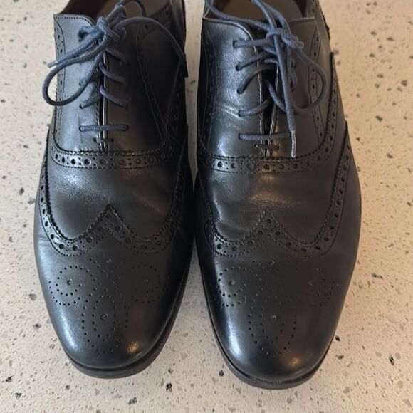 Clarks C & J Clark TOR England Men’s US 10.5 Black Leather Dresss Oxfords Shoes - Picture 10 of 12